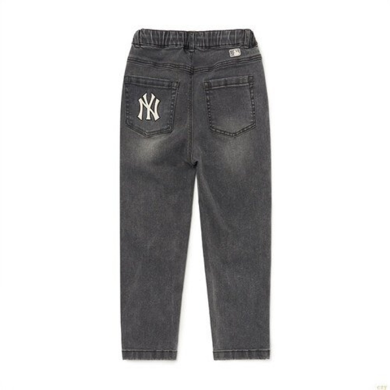 Pantalon MLB Basic Regular Baggy Deni New York Yankees Enfant Grise Foncé | 5347KGYRE