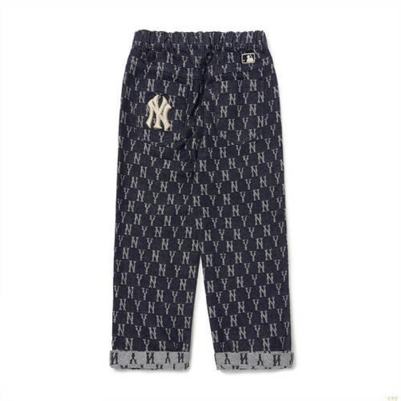 Pantalon MLB Monogra Jaquardeni New York Yankees Enfant Bleu Foncé | 8625UYGXE