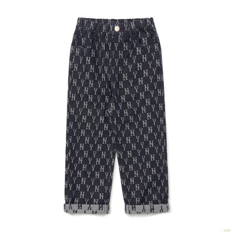 Pantalon MLB Monogra Jaquardeni New York Yankees Enfant Bleu Foncé | 8625UYGXE