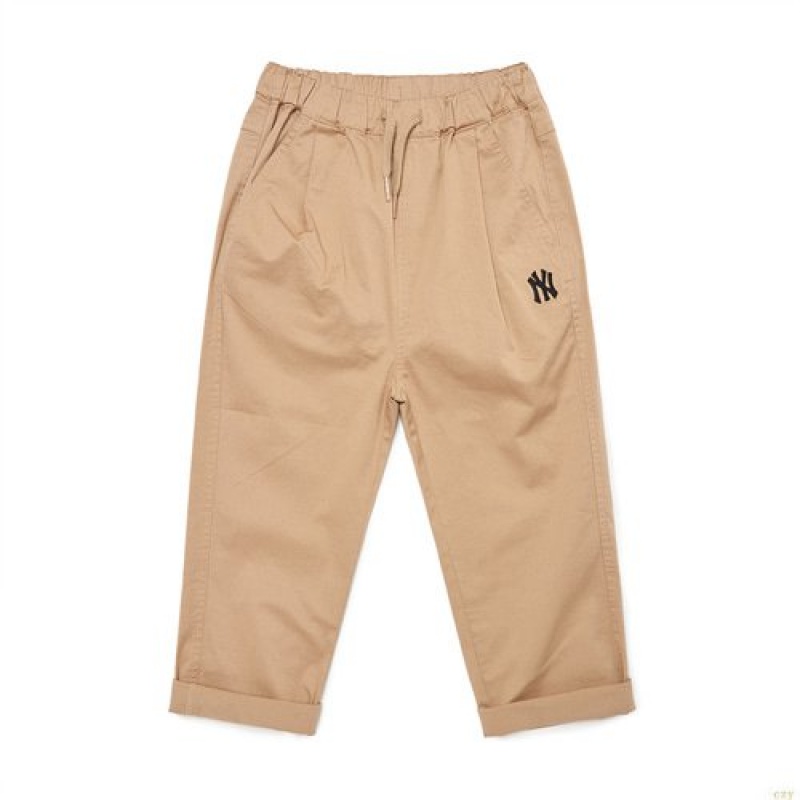 Pantalons Décontractés MLB Basic Coton Baggy New York Yankees Enfant Beige | 2035LREVH