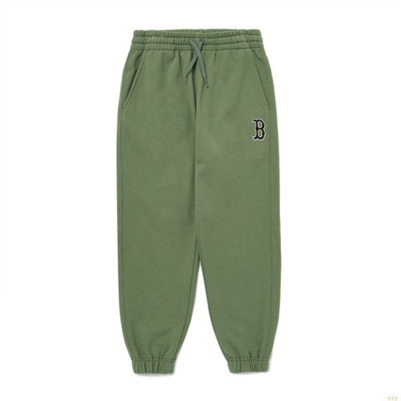 Pantalons Décontractés MLB Basic Logo Boston Redsox Enfant Vert Olive | 6730VQZHD