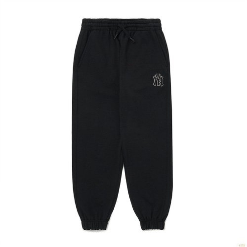 Pantalons Décontractés MLB Basic Logo New York Yankees Enfant Noir | 2097NEHBS