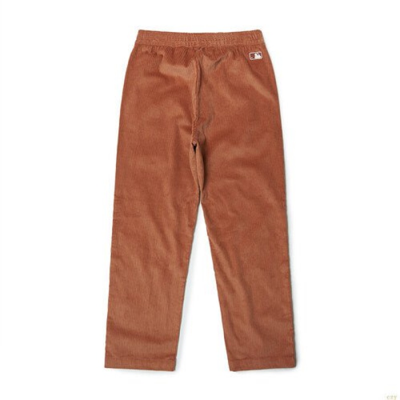 Pantalons Décontractés MLB Basic Mediulogo Corduroy Loose Fit Boston Redsox Vetement Marron Foncé | 1328FHVEL