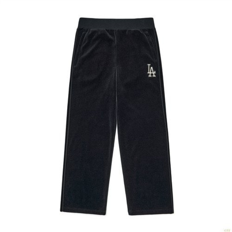 Pantalons Décontractés MLB Basic Velvet Highwaist Course La Dodgers Vetement Noir | 3427FXCTA