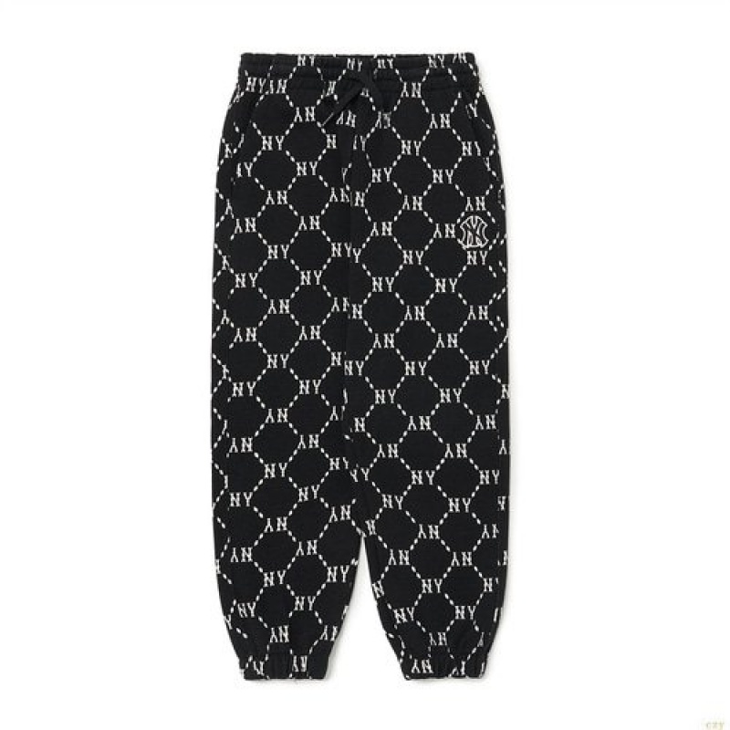 Pantalons Décontractés MLB Dia Monogra Allover New York Yankees Enfant Noir | 6435ACQYT