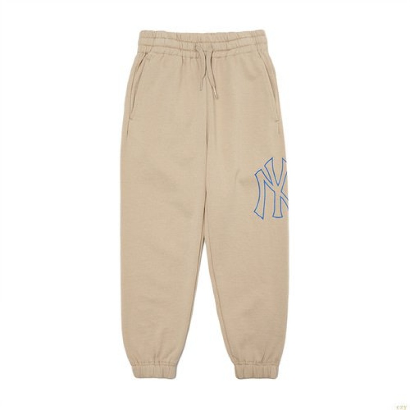 Pantalons Décontractés MLB Mega Logo New York Yankees Enfant Beige | 6187ZTOGW