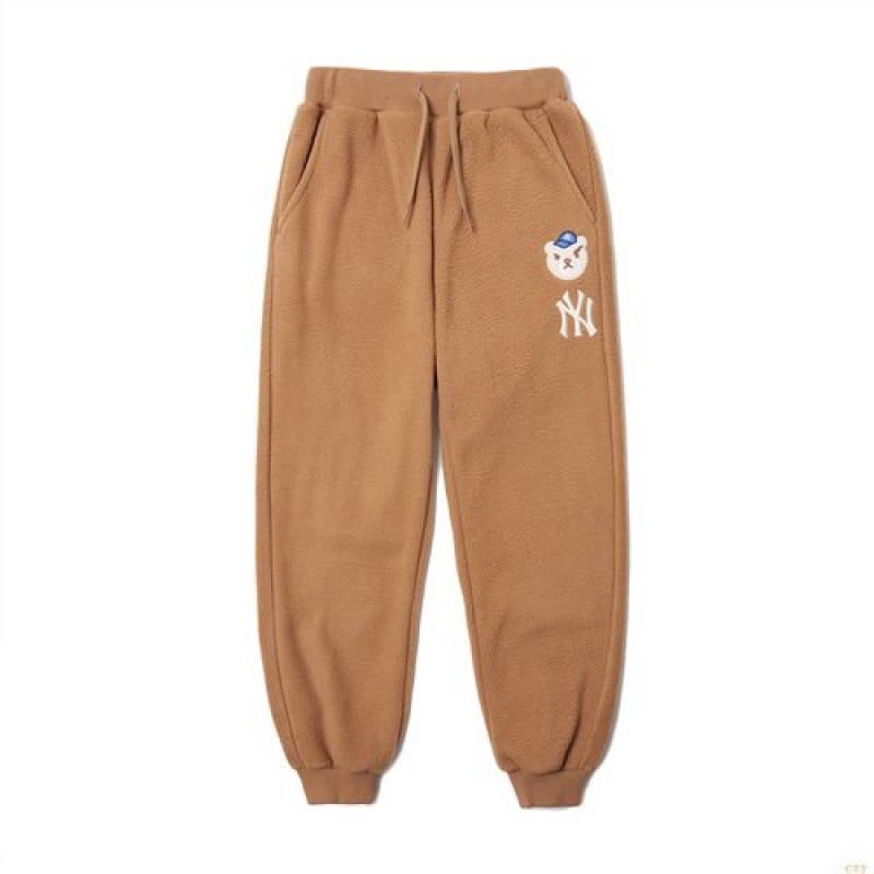 Pantalons Décontractés MLB Megabear Waffen Fleece New York Yankees Enfant Marron | 2137BOFCU