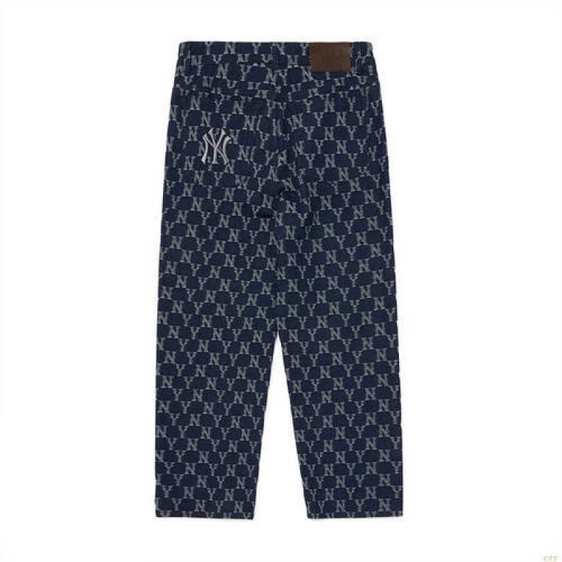 Pantalons Décontractés MLB Men`classic Monogra Stripe Jacquardeni New York Yankees Vetement Bleu Foncé | 4325AWEPG