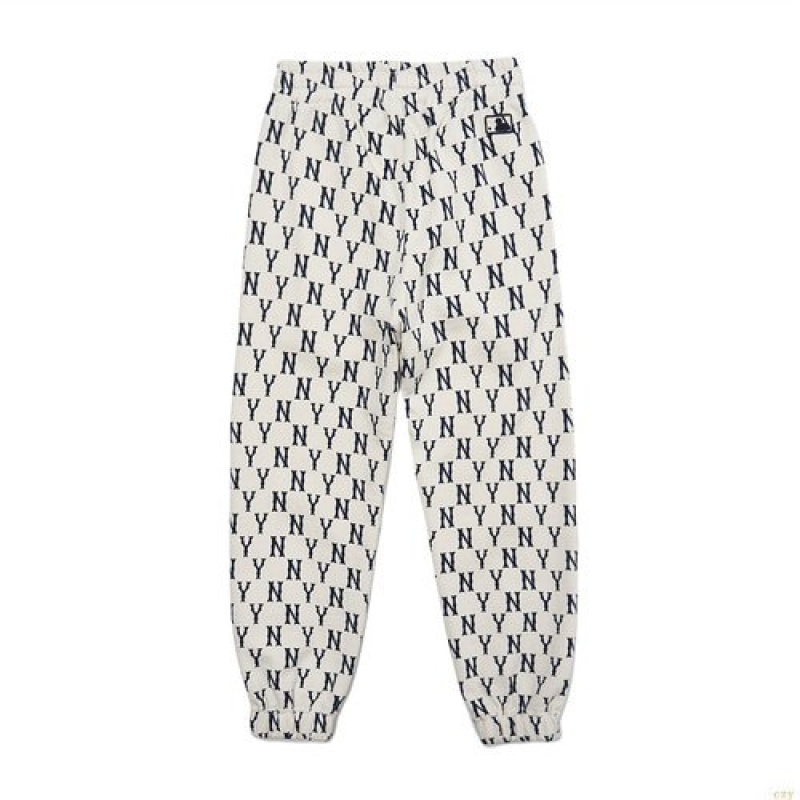 Pantalons Décontractés MLB Monogra All Over New York Yankees Enfant Blanche | 7132JULTK