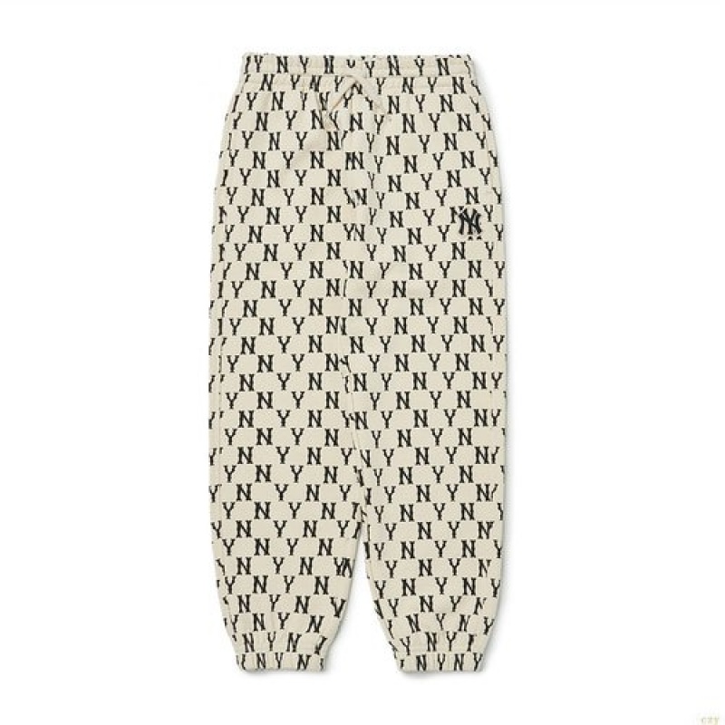 Pantalons Décontractés MLB Monogra Allover New York Yankees Enfant Jaune Clair | 4352BXCUS