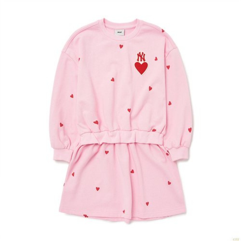 Peignoir MLB Heart Flair Dres New York Yankees Enfant Rose | 8362TDBOA