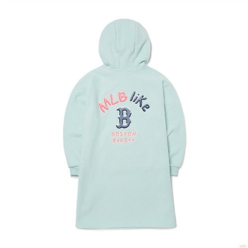 Peignoir MLB Like Fleece Hoodres Boston Redsox Enfant Bleu Clair | 7436BYXHK