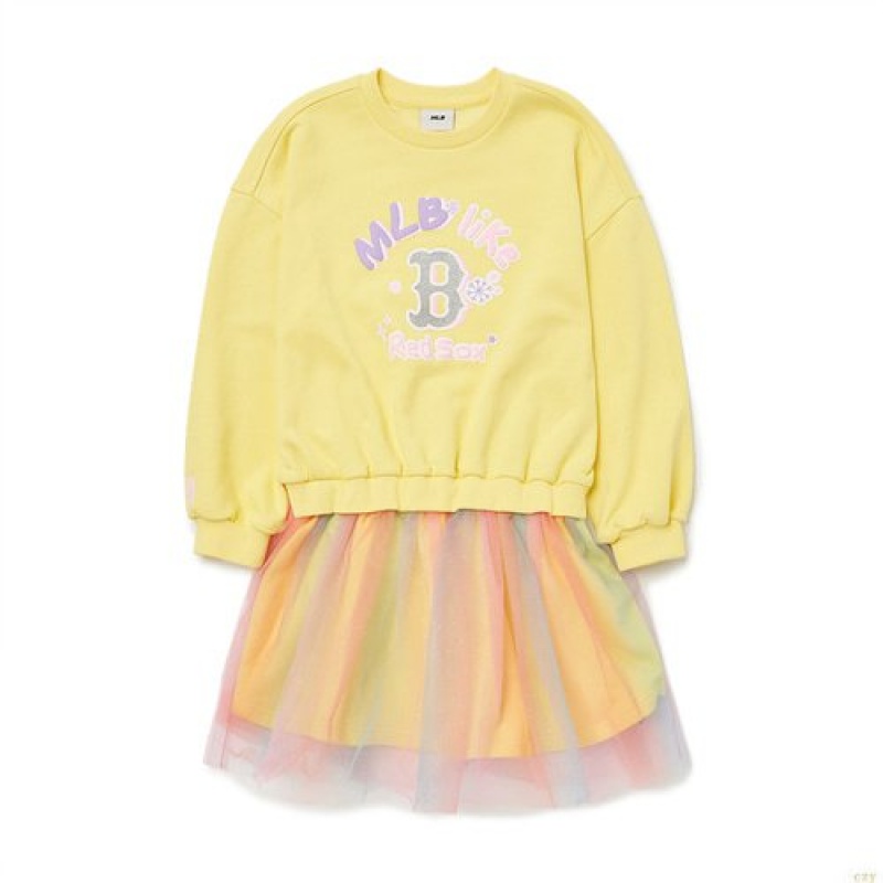 Peignoir MLB Like Shining Rainbodres Boston Redsox Enfant Jaune | 0154KJOUW