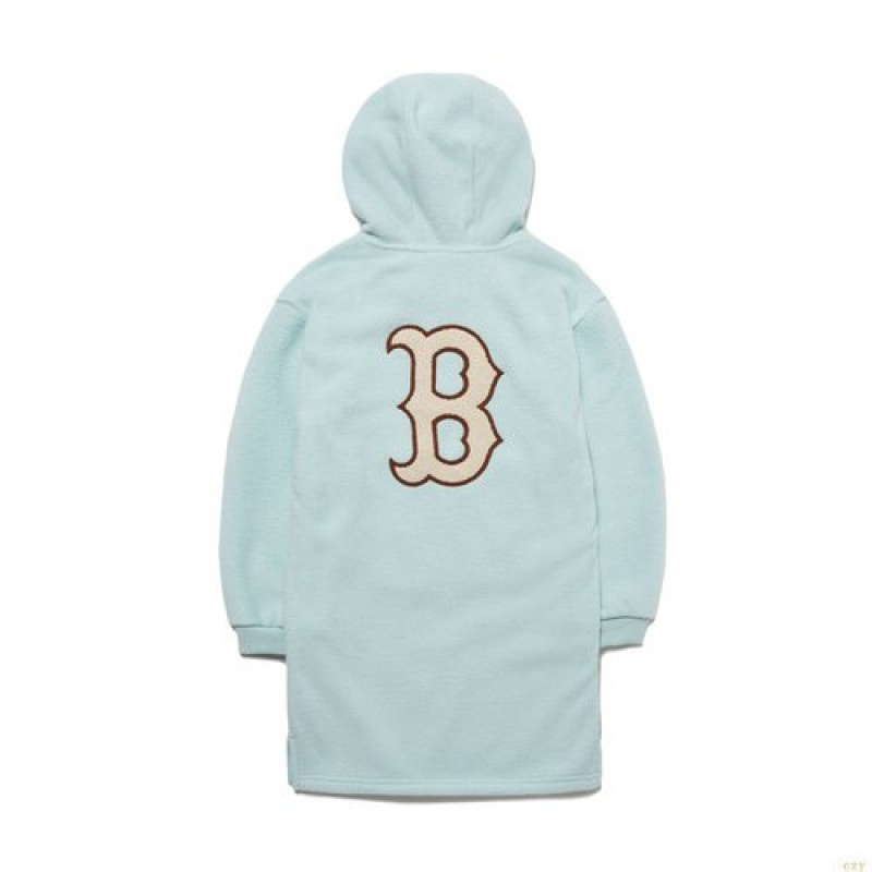 Peignoir MLB Megabear Fleece Hoodres Boston Redsox Enfant Bleu Clair | 5076HZSTR