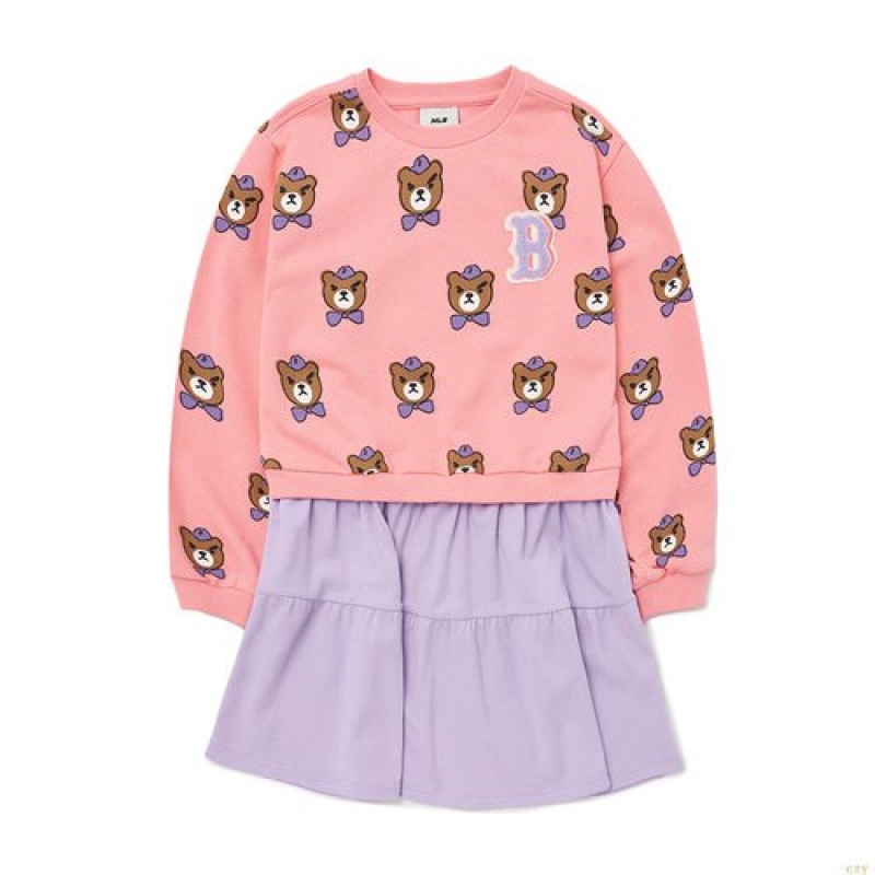 Peignoir MLB Megabear Layerdres Boston Redsox Enfant Rose | 1370SPRXK