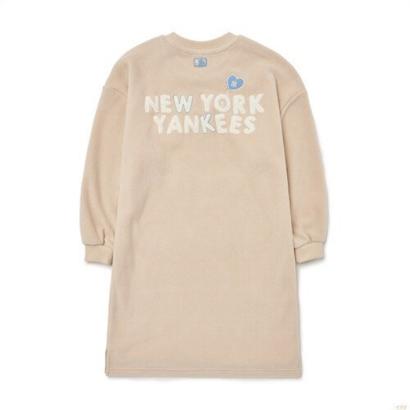 Peignoir MLB Megabear Polar Fleece Dres New York Yankees Enfant Beige | 2097ZTOIY