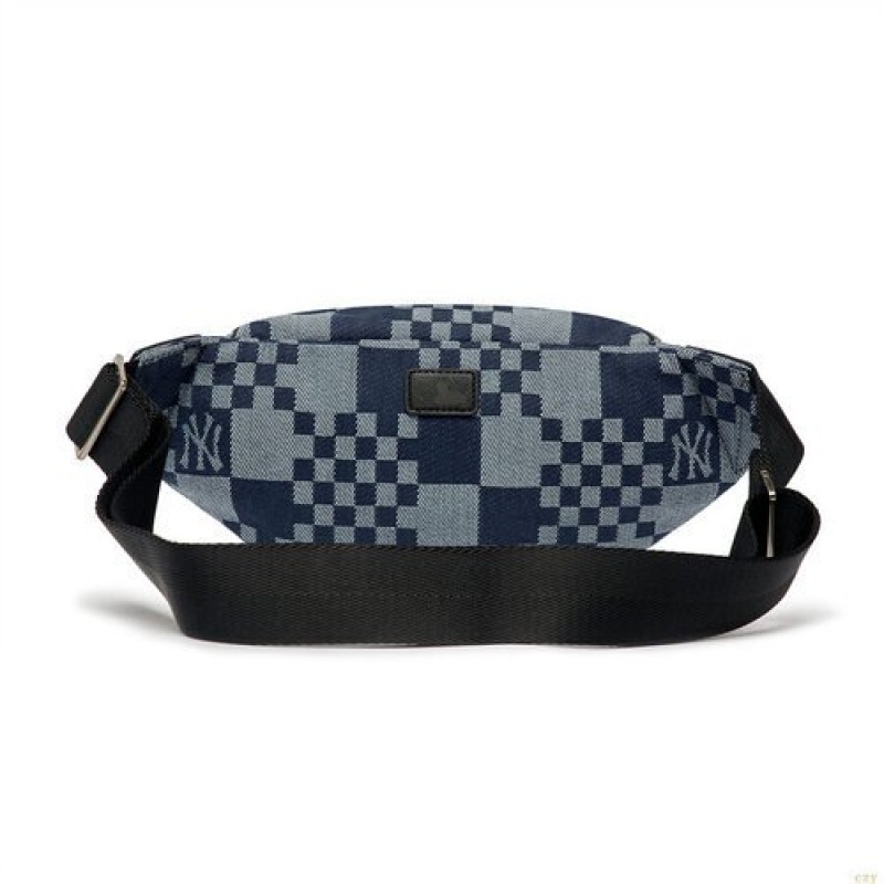 Sac De Taille MLB Checkerboarhipsac New York Yankees Accessoires Bleu | 3728SMIJG