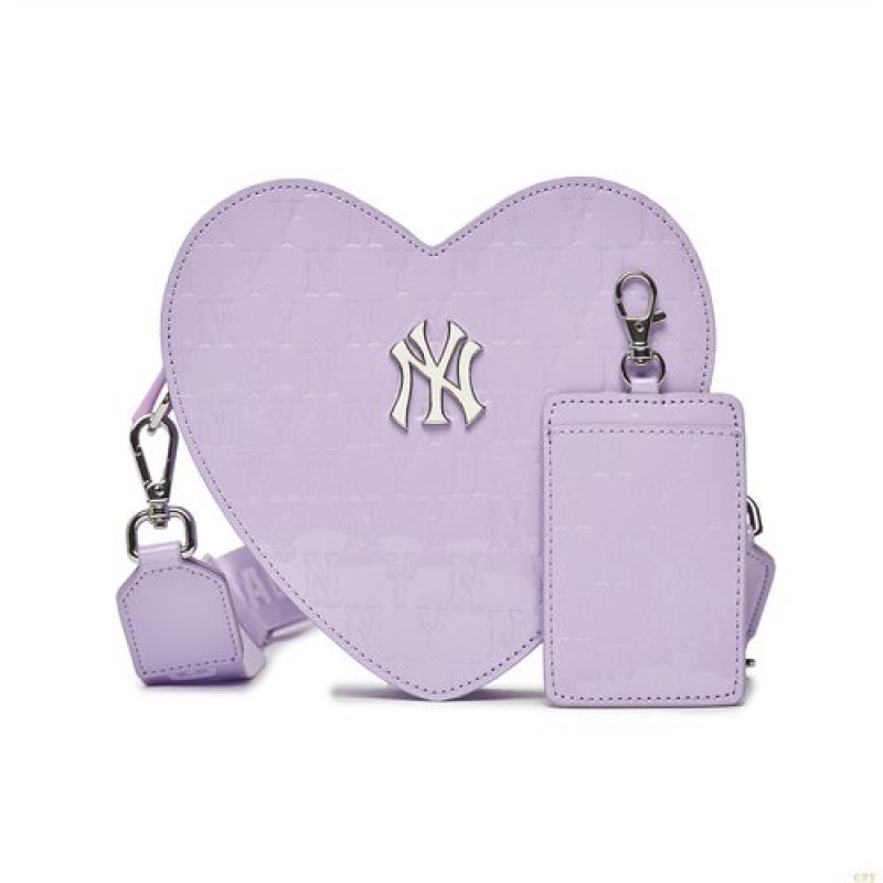 Sacs Crossbody MLB Basic Monogra Heart Body New York Yankees Accessoires Violette | 3528FHPUY