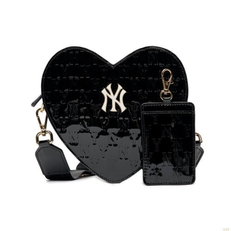 Sacs Crossbody MLB Basic Monogra Heart Body New York Yankees Accessoires Noir | 6471HOJCR