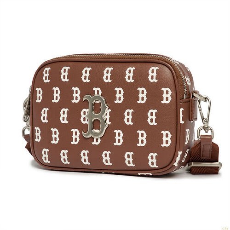 Sacs Crossbody MLB Classiche Monogra Pu Embo Min Boston Redsox Accessoires Marron Foncé | 9846QZJXT