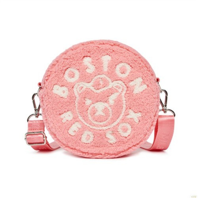 Sacs Crossbody MLB Megabear Fleece Boston Redsox Accessoires Rose | 7540JOBIU