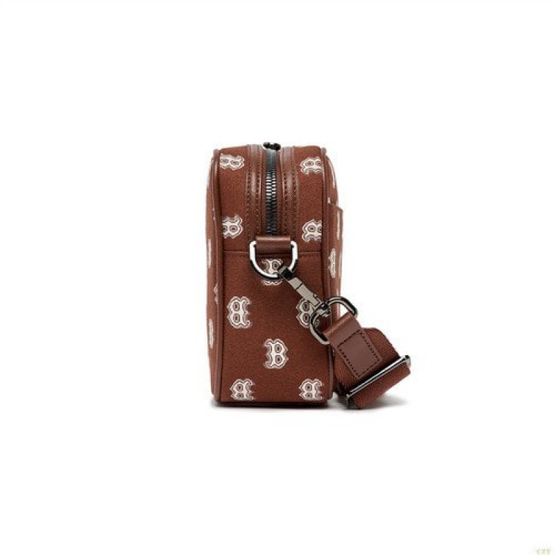 Sacs Crossbody MLB Monogra Boston Redsox Accessoires Marron Foncé | 1492GJBHI