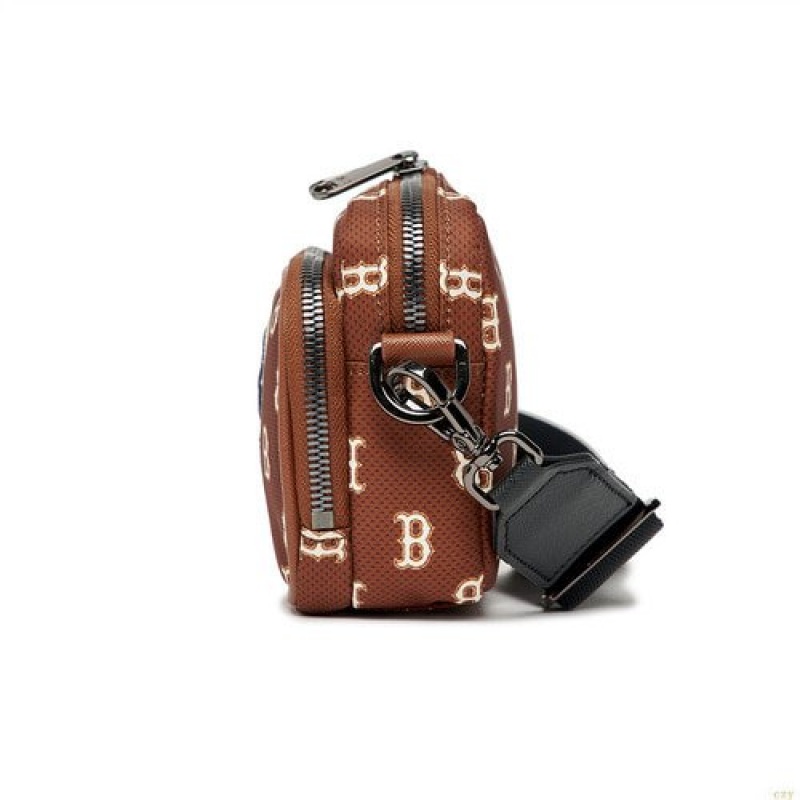 Sacs Crossbody MLB Monogra Min Boston Redsox Accessoires Marron | 9530VSRIA