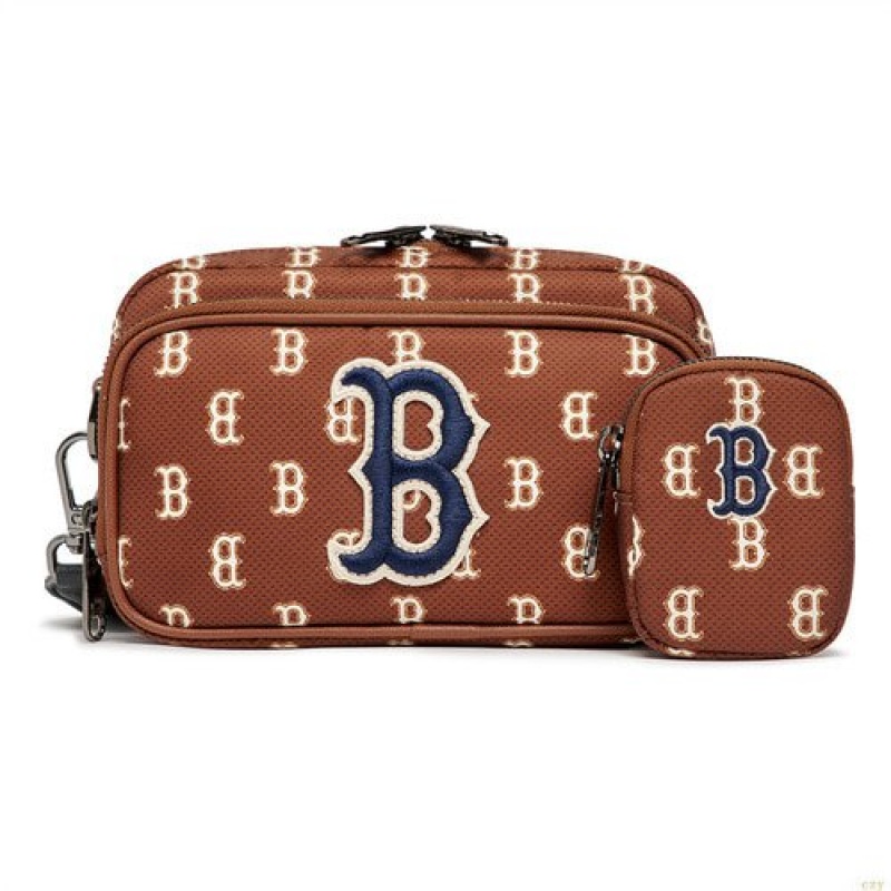 Sacs Crossbody MLB Monogra Min Boston Redsox Accessoires Marron | 9530VSRIA