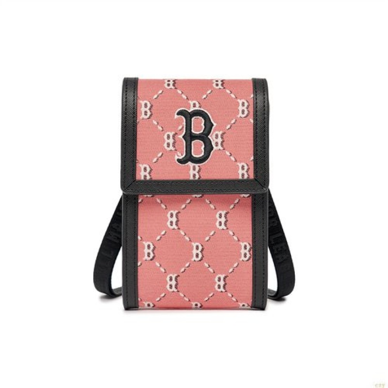 Sacs MLB Dia Monogra Jq Phone Pouch Boston Redsox Accessoires Rose | 5164KBCDH