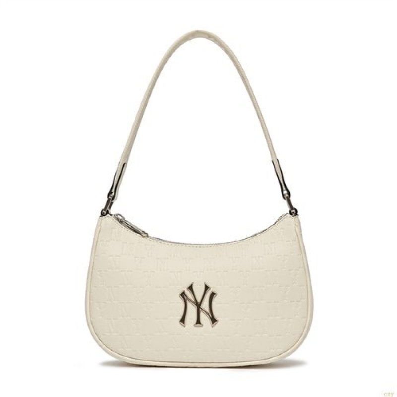 Sacs MLB Monogra Embo Hobo New York Yankees Accessoires Blanche | 5301TDGHW