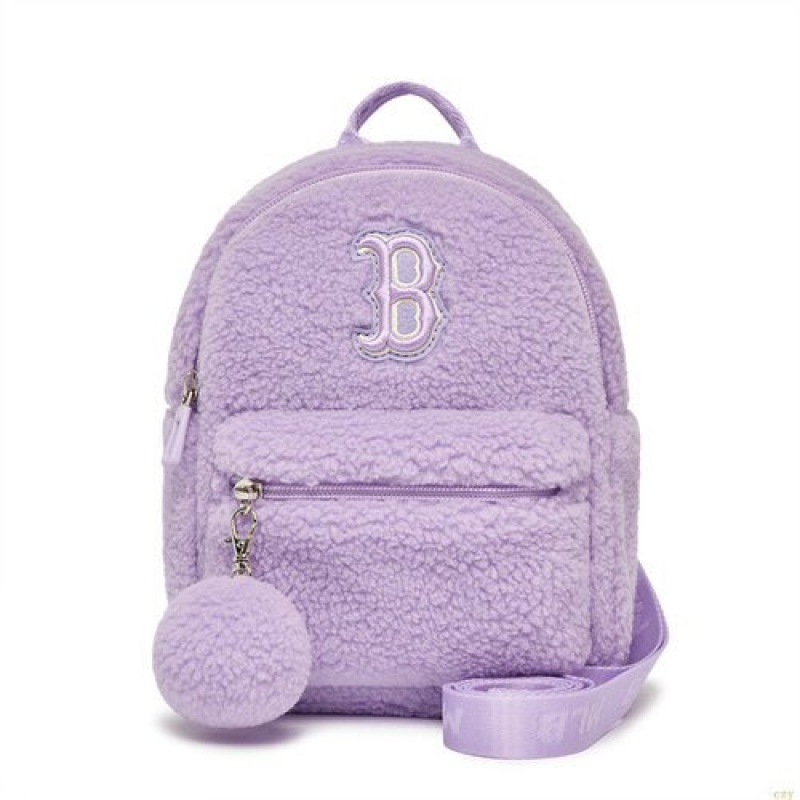 Sacs À Dos MLB Basic Fleece Min Boston Redsox Accessoires Violette | 0934KGLJI