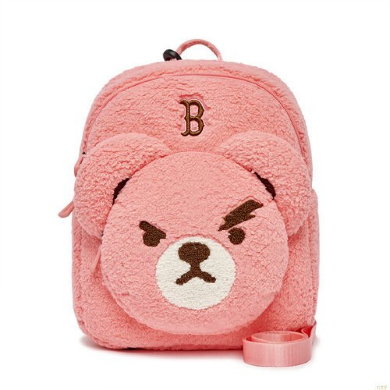 Sacs À Dos MLB Megabear Fleece Boston Redsox Accessoires Rose | 3495XYVTZ