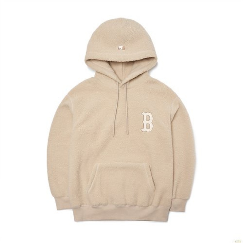 Sweat a Capuche MLB Basic Baclogo Fleece Boston Redsox Vetement Beige | 5281WFXNI