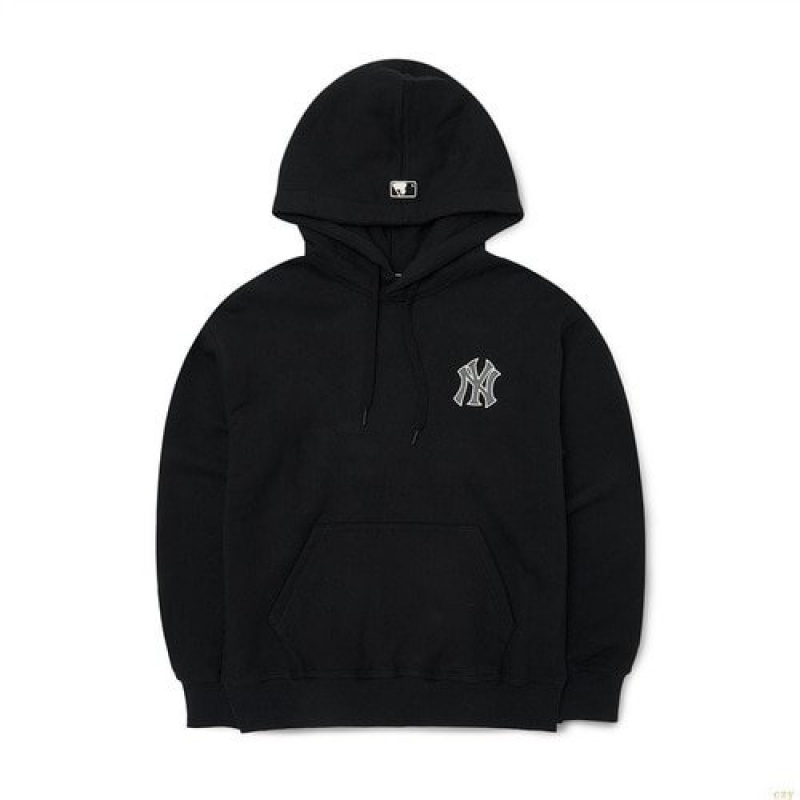 Sweat a Capuche MLB Basic Big Logo Brushemega Overfit New York Yankees Vetement Noir | 5027FDRQN