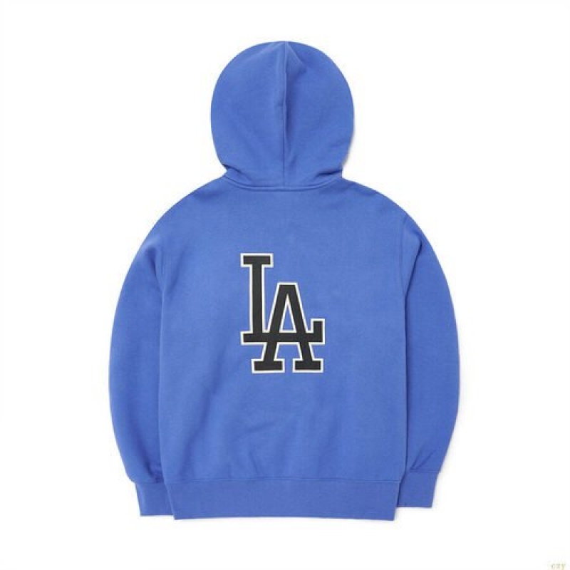 Sweat a Capuche MLB Basic Big Loso Brushehoozip-up La Dodgers Vetement Bleu | 6085ZIDFK