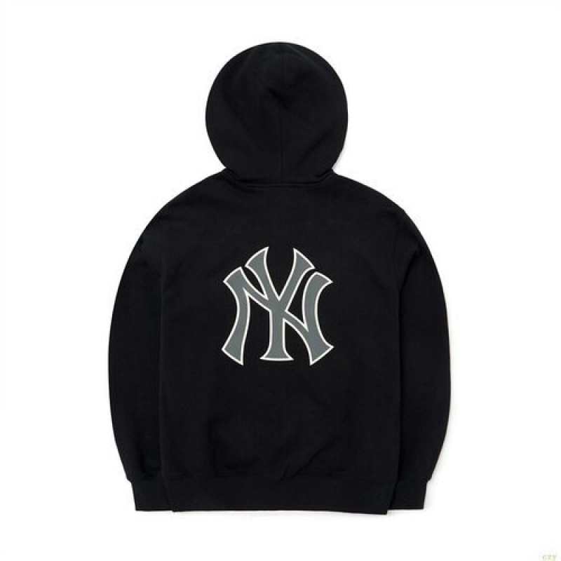 Sweat a Capuche MLB Basic Big Loso Brushehoozip-up New York Yankees Vetement Noir | 9108JCILN