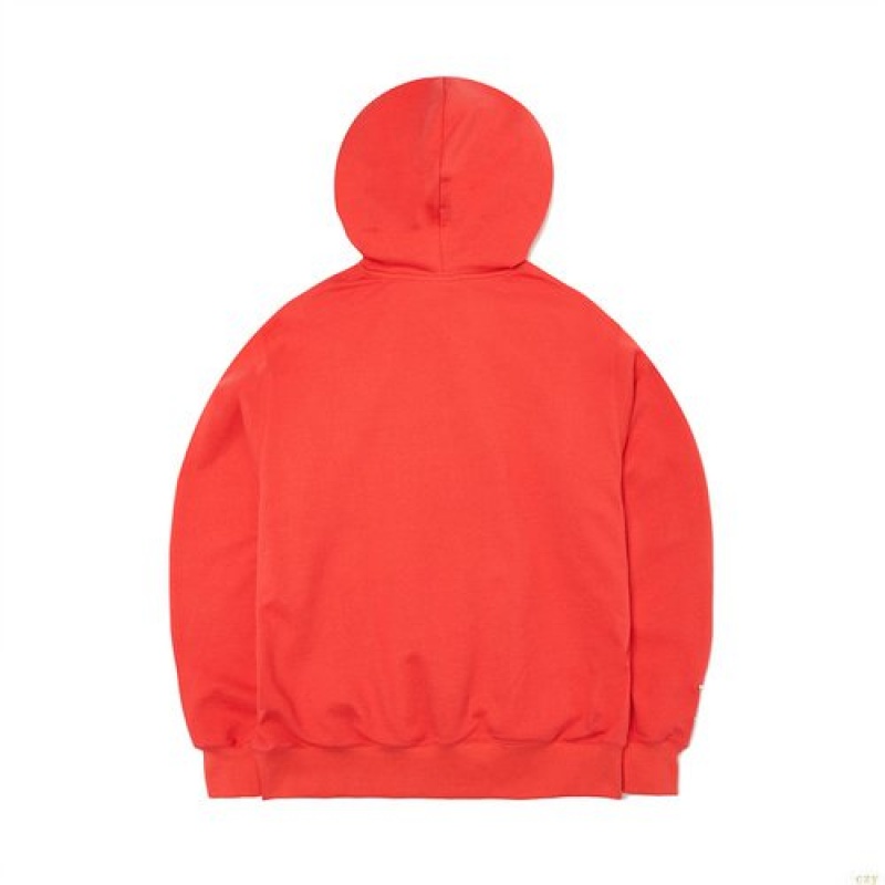 Sweat a Capuche MLB Basic Center Logo Mega Overfit Boston Redsox Vetement Rouge | 2601QMZBK