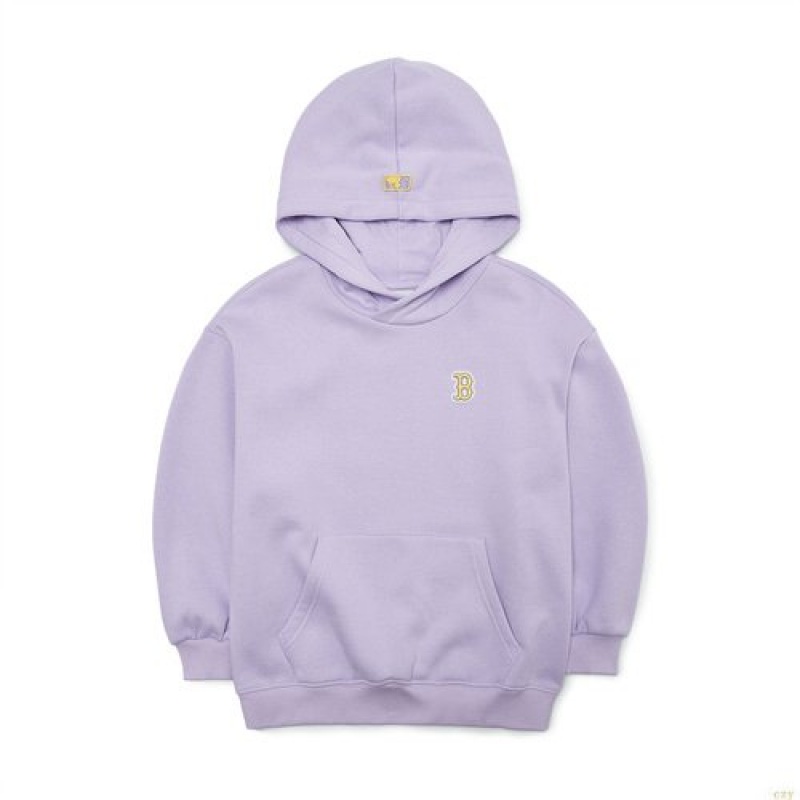 Sweat a Capuche MLB Basic Logo Wappen Boston Redsox Enfant Violette | 3647TQYIU