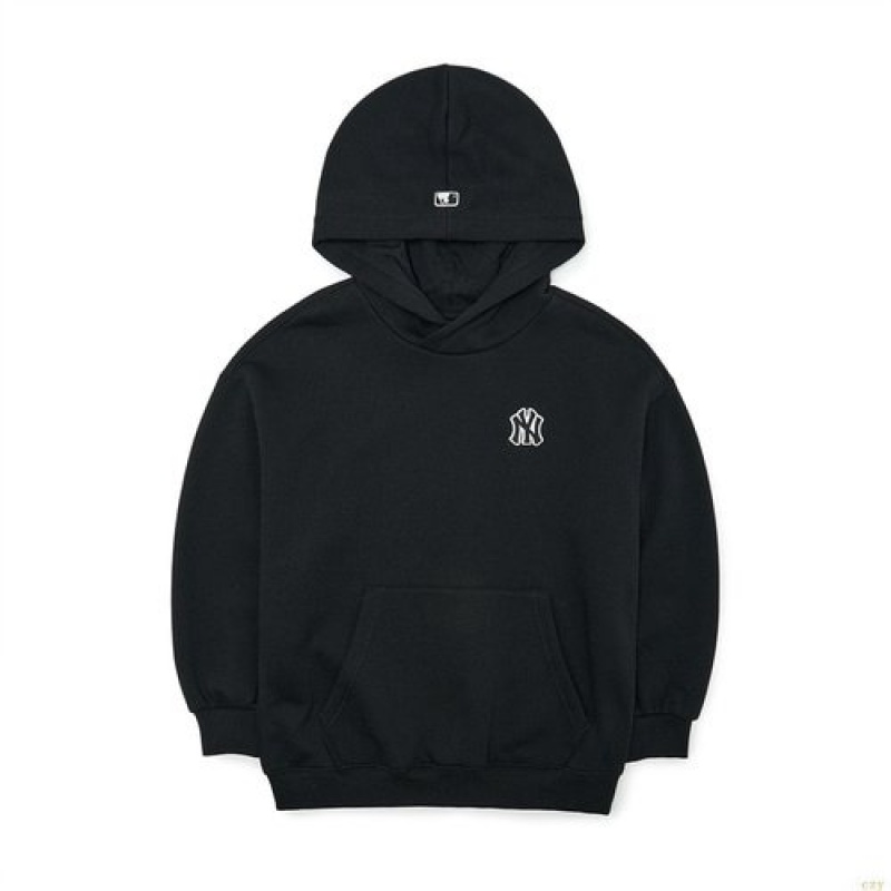 Sweat a Capuche MLB Basic Logo Wappen New York Yankees Enfant Noir | 3649BWOIQ