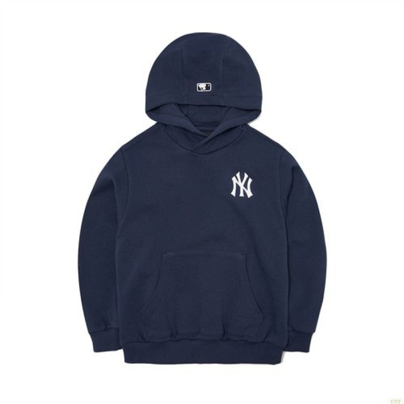 Sweat a Capuche MLB Basic Mega Logo New York Yankees Enfant Bleu Foncé | 2970WSNAY