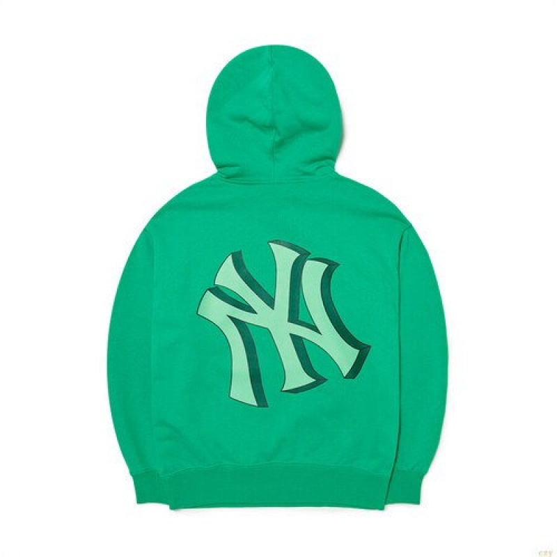 Sweat a Capuche MLB Basic Mega Logo Overfit New York Yankees Vetement Vert | 4235FTGXZ