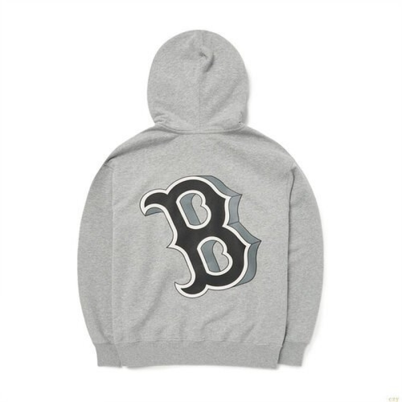 Sweat a Capuche MLB Basic Mego Logo Hoozip-up Boston Redsox Vetement Grise | 0754NMYCW