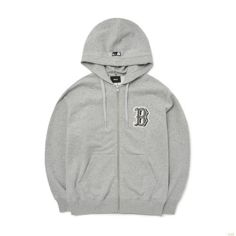 Sweat a Capuche MLB Basic Mego Logo Hoozip-up Boston Redsox Vetement Grise | 0754NMYCW