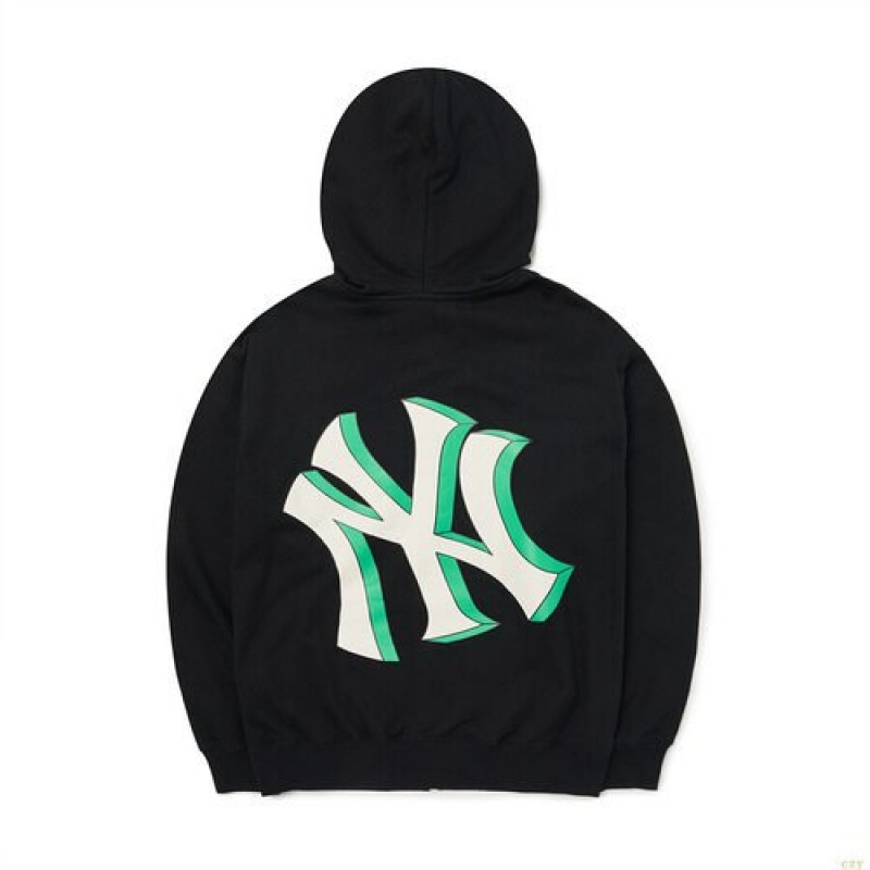 Sweat a Capuche MLB Basic Mego Logo Hoozip-up New York Yankees Vetement Noir | 8214TYWVX