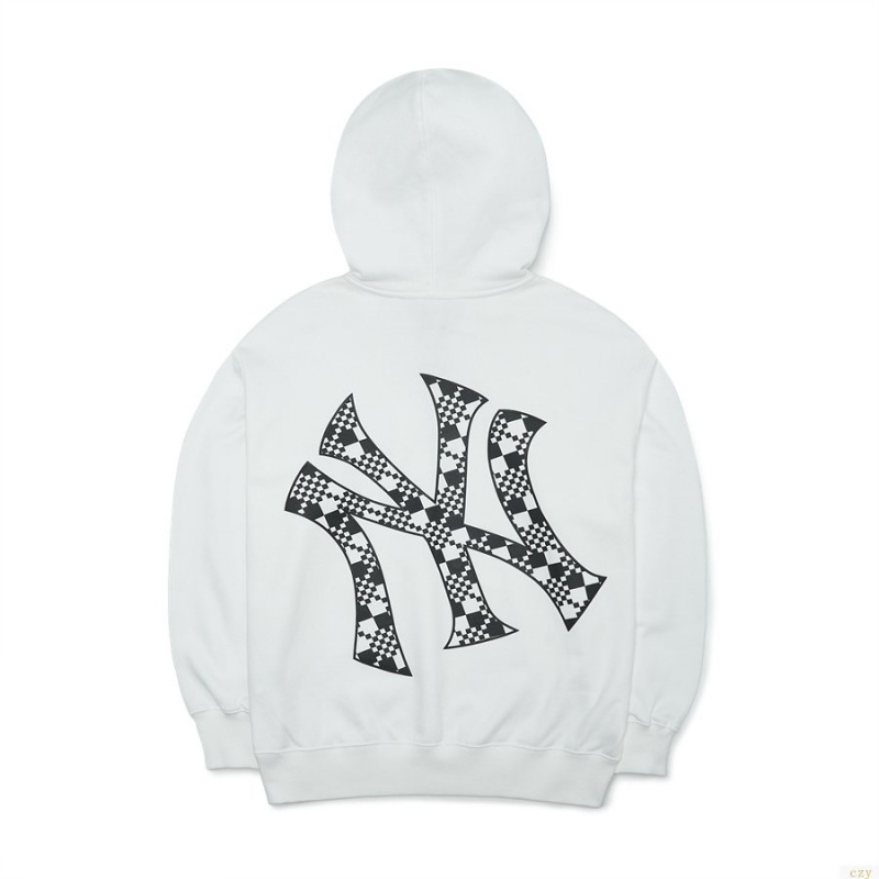 Sweat a Capuche MLB Checkerboarbig Logo Overfit New York Yankees Vetement Blanche | 0729QNJWL