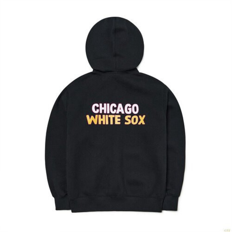 Sweat a Capuche MLB City Overfit Brushehoozip-up Chicago White Sox Vetement Noir | 6197UCYAF