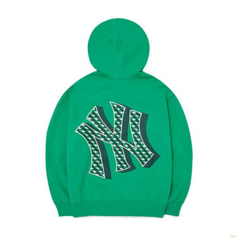 Sweat a Capuche MLB Cube Monogra Big Logo Overfit New York Yankees Vetement Vert | 3697SLMWP