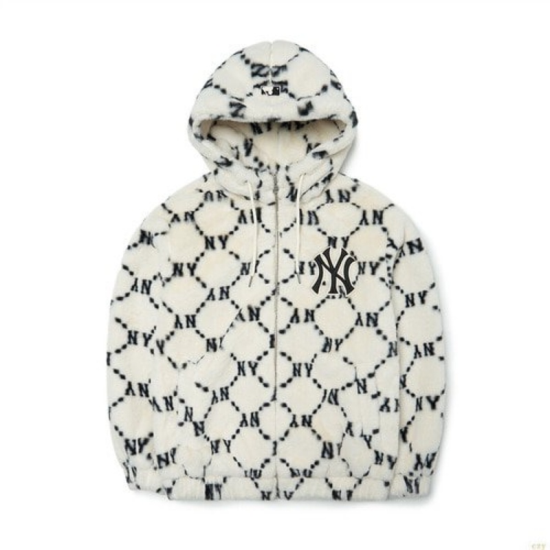 Sweat a Capuche MLB Dia Monogra All Over Hoodeeco Fur New York Yankees Vetement Blanche | 2931VKWZQ