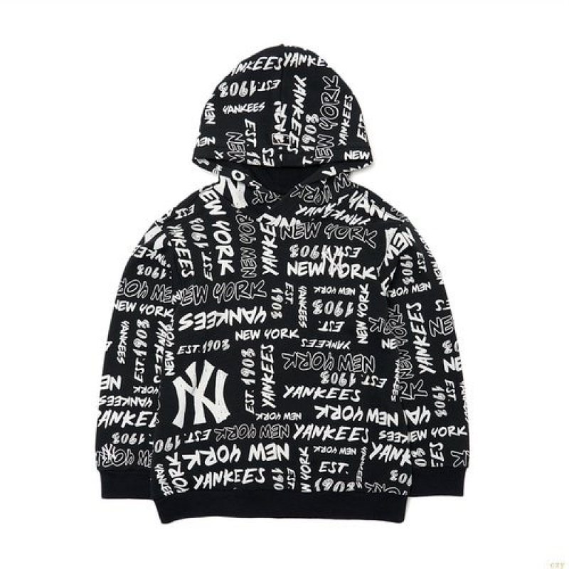 Sweat a Capuche MLB Graffit New York Yankees Enfant Noir | 8314YTAKL