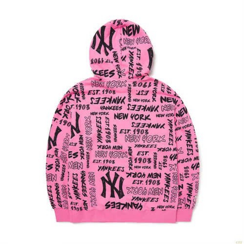 Sweat a Capuche MLB Grafittallover Overfit New York Yankees Vetement Rose | 0843GCHQF